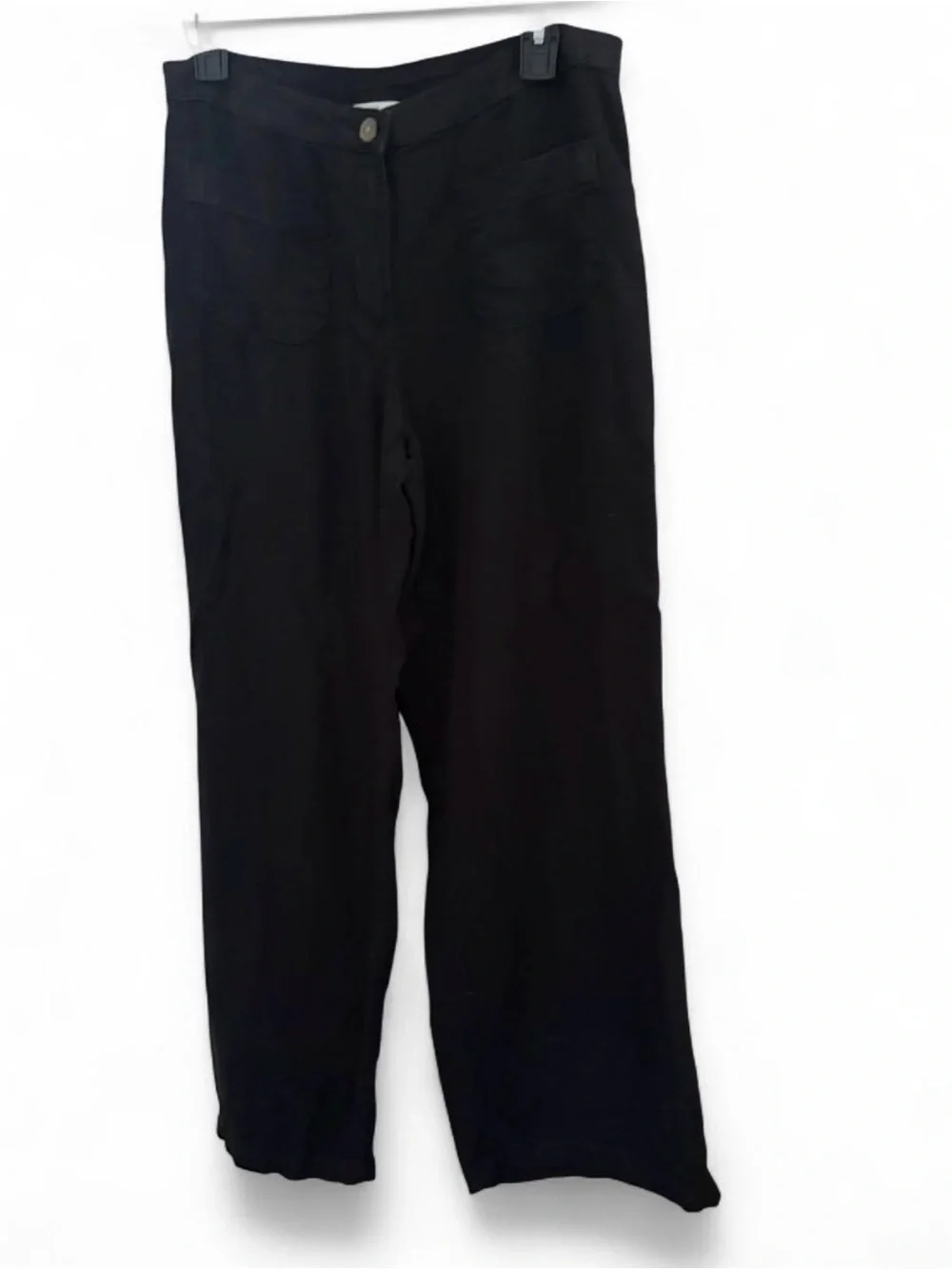 Wide leg linen blend pants by H&M black womens size medium/6 29” inseam